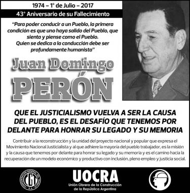 Foto noticia UOCRA - 43 Aniversario del Fallecimiento de Juan domigo Perón