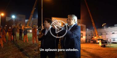 Foto noticia UOCRA - Agradecimiento de Alberto Fernández a trabajadores constructores en La Matanza