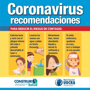 Foto noticia SST - Coronavirus recomendaciones