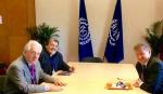 Gerardo Martínez, as a member of the ILO Governing Body,  Foreign Affairs Secretary of the Republic of Argentina CGT and UOCRA General Secretary participated in the meeting with ILO Director-General Guy Ryder and with the Minister of Labour of the Province of Buenos Aires, Dr. Oscar Cuartango.