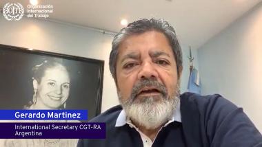 Foto noticia Internacional - Gerardo Martínez - Entrevista con la Organización Internacional del Trabajo  Impactos de la Pandemia COVID 19- Argentina