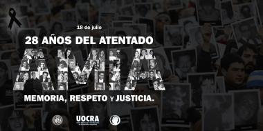 Foto noticia UOCRA - 28 AÑOS DEL ATENTADO AMIA MEMORIA, RESPETO Y JUSTICIA