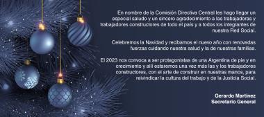 Foto noticia UOCRA - Celebremos la Navidad y recibamos el nuevo año con renovadas fuerzas cuidando nuestra salud y la de nuestras familias.