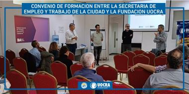 Foto noticia UOCRA - CONVENIO DE FORMACIÓN ENTRE LA SECRETARIA DE EMPLEO Y TRABAJO DE LA CIUDAD Y LA FUNDACION UOCRA