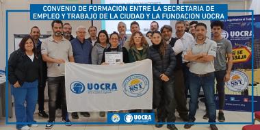 Foto noticia UOCRA - CONVENIO DE FORMACIÓN ENTRE LA SECRETARIA DE EMPLEO Y TRABAJO DE LA CIUDAD Y LA FUNDACION UOCRA