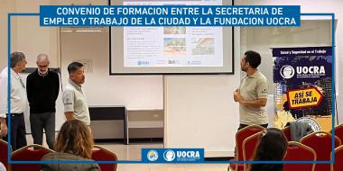 Foto noticia UOCRA - CONVENIO DE FORMACIÓN ENTRE LA SECRETARIA DE EMPLEO Y TRABAJO DE LA CIUDAD Y LA FUNDACION UOCRA