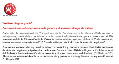 Conversaciones sobre la violencia de género y el acoso en el lugar de trabajo