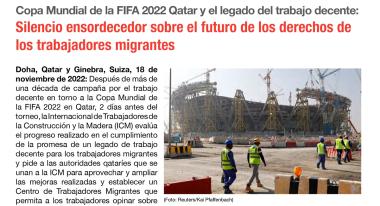 Declaración de la ICM frente a la Copa Mundial FIFA Qatar 2022