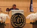 Foto noticia Internacional - Exposición de Gerardo Martínez en la 102 Conferencia Anual de la OIT